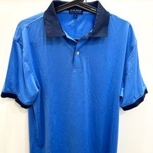 Peter Millar Polo Shirt Adult Medium Blue Crown Crafted Golf Performance